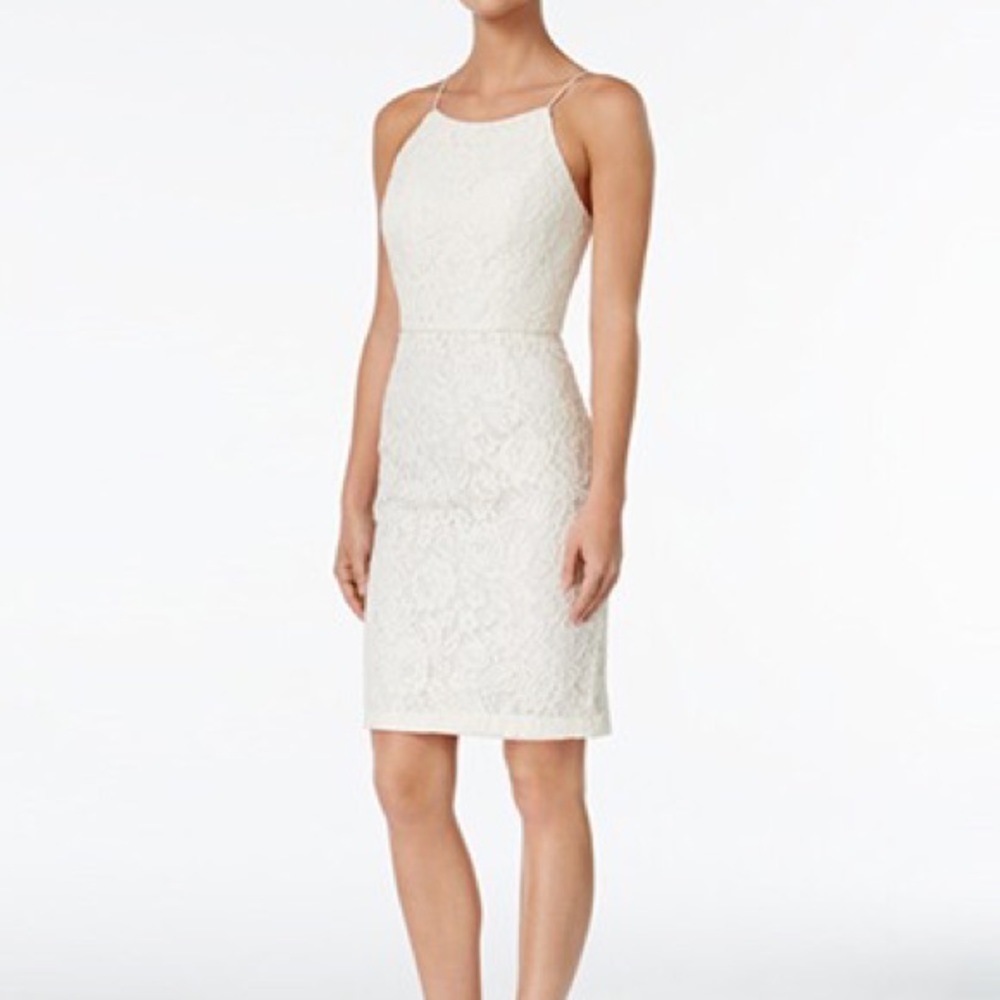 Calvin Klein Spaghetti Strap Lace Sheath Dress